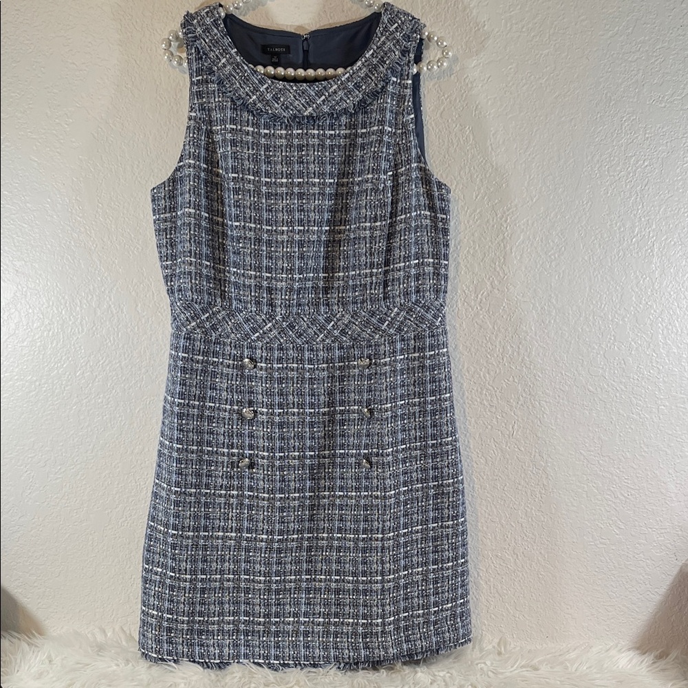 TALBOTS AMERICANA TWEED SHIFT DRESS Size 12 NEW - Picture 2 of 11